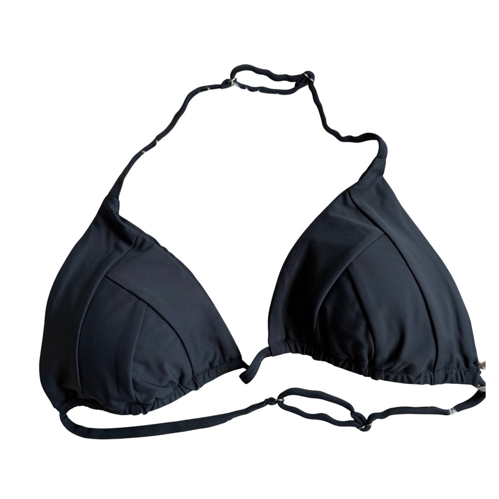 Sand & Grace Women's Black Triangle Pleated Bikini Top Size Small